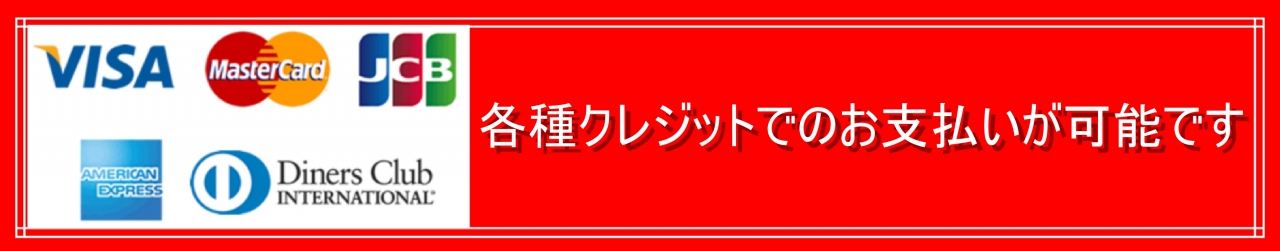 クレジットカード使用可能です